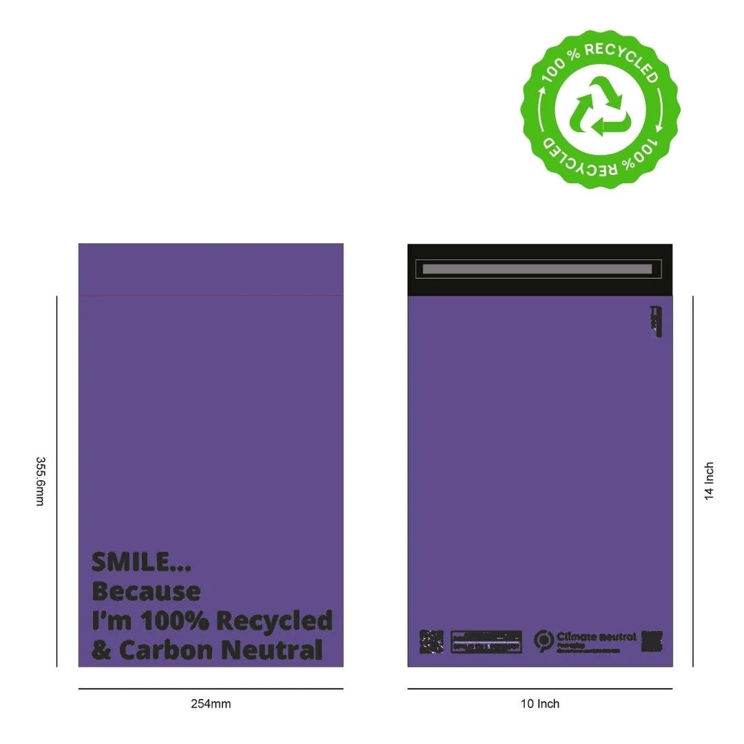 Purple Recycled Mail Bag (15x18 inch/38.1x45.7cm) - Ecogreen Packaging