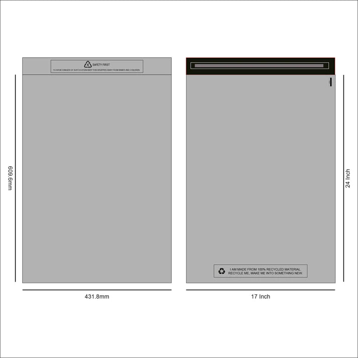 Grey Recycled Mail Bag (17x24 inch/43.2x61.0cm) - Ecogreen Packaging