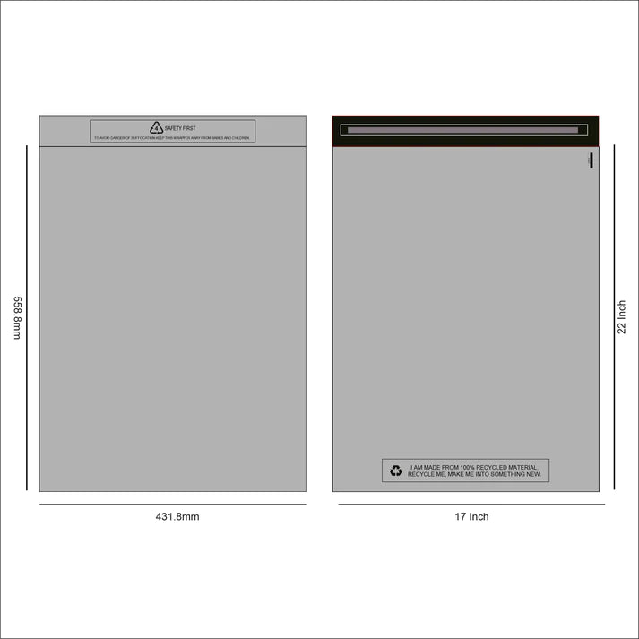 Grey Recycled Mail Bag (17x22 inch/43.2x55.9cm) - Ecogreen Packaging