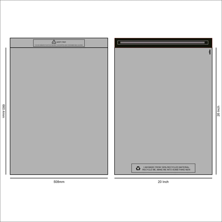 Grey Recycled Mail Bag (20x26 inch/50.8x66.0cm) - Ecogreen Packaging