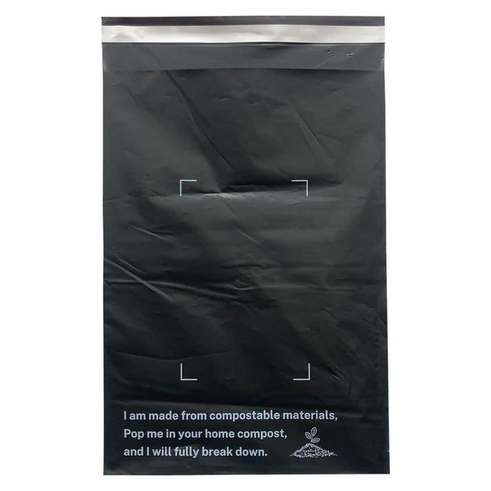 Compostable Black Mail Bag 10"x14"/25.4x35.6cm - Ecogreen Packaging